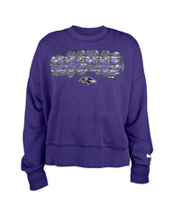 Baltimore Ravens New Era Girl's Flip Sequin Sweatshirt Purple