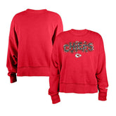 Kansas City Chiefs New Era Girl's Flip Sequin Sweatshirt Red