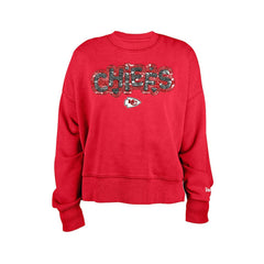 Kansas City Chiefs New Era Girl's Flip Sequin Sweatshirt Red