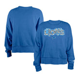 Detroit Lions New Era Girl's Flip Sequin Sweatshirt Blue