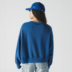 Buffalo Bills New Era Women's Oversized Throwback Mineral Wash Crew Neck Sweatshirt Royal
