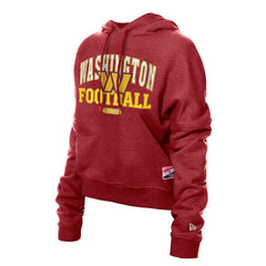 Washington Commanders New Era Women's Throwback Boxy Hoodie Sweatshirt Burgundy