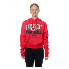 Kansas City Chiefs New Era Women's Throwback Boxy Hoodie Sweatshirt Red