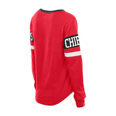 Kansas City Chiefs New Era Women's Throwback Lace-Up Long-Sleeve T-Shirt Red