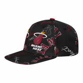 Miami Heat Outerstuff Youth Street Hooper Allover Print Snapback Hat Black
