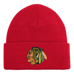 NHL Chicago Blackhawks Outerstuff Youth 2.0 Essential Cuffed Knit Hat - Red