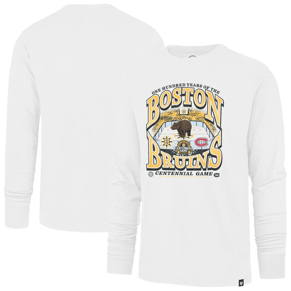 NHL Boston Bruins '47 Centennial Game Long Sleeve T-Shirt - White