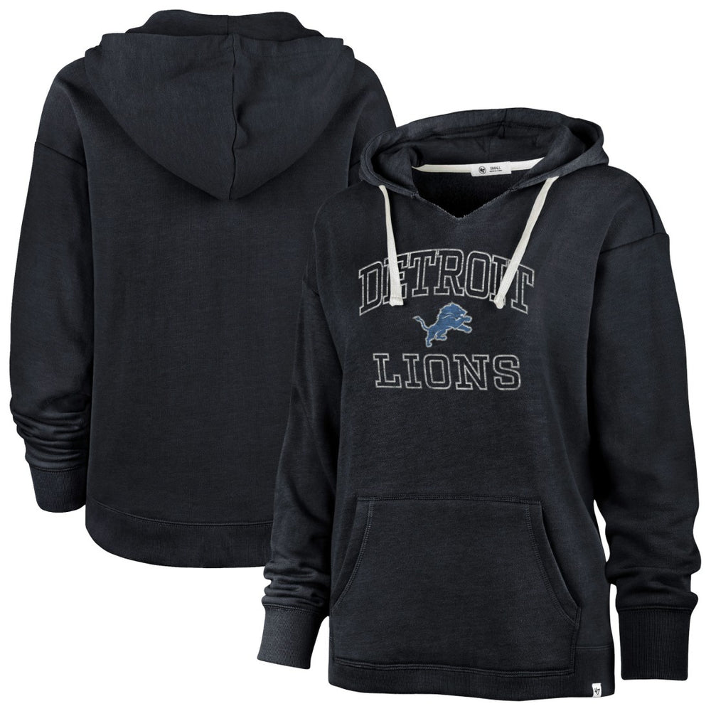 Detroit Lions '47 Women's Plus Size Clarity Kennedy Pullover Hoodie Navy