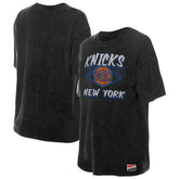 New York Knicks Women's Throwback Mineral Wash Oversized T-Shirt Black