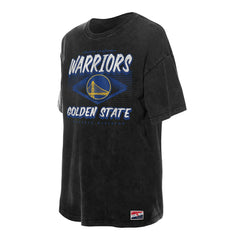 Golden State Warriors Women's Throwback Mineral Wash Oversized T-Shirt Black