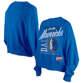 Dallas Mavericks Women's Boxy Throwback Mineral Wash Sweatshirt Blue