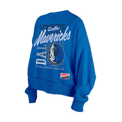 Dallas Mavericks Women's Boxy Throwback Mineral Wash Sweatshirt Blue