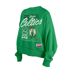 Boston Celtics Women's Boxy Throwback Mineral Wash Sweatshirt Kelly Green