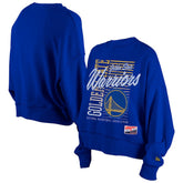 Golden State Warriors Women's Boxy Throwback Mineral Wash Sweatshirt Royal