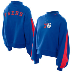 Philadelphia 76ers Women's Sport Night Balloon Sleeves Sweatshirt Royal