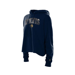 Minnesota Timberwolves Women's Glam Game Open Back Hoodie Navy