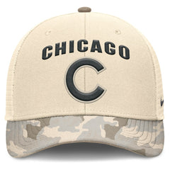 Chicago Cubs Nike Camo Natural Pack Rise Adjustable Trucker Hat - Natural Hats