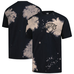 New York Knicks Injection Bleached Out Raw Edge Oversized T-Shirt Black