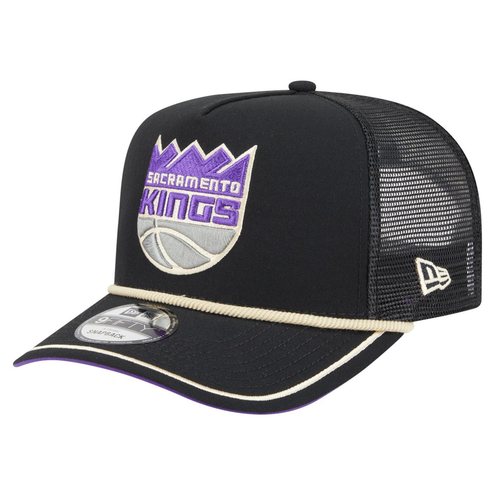 Sacramento Kings Vintage Team Rope A-Frame 9FIFTY Snapback Hat Black