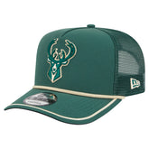 Milwaukee Bucks Vintage Team Rope A-Frame 9FIFTY Snapback Hat Hunter Green
