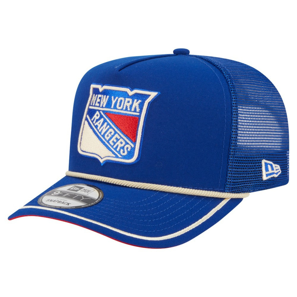 NHL New York Rangers New Era Vintage Team Rope A-Frame 9FIFTY Snapback Hat - Blue