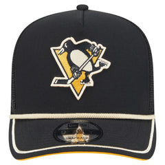 NHL Pittsburgh Penguins New Era Vintage Team Rope A-Frame 9FIFTY Snapback Hat - Black
