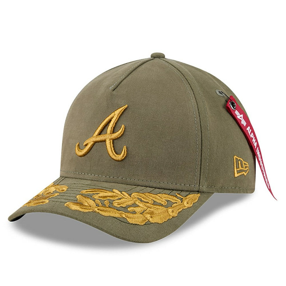 Atlanta Braves New Era x Alpha Industries A-Frame 9FORTY Adjustable Hat - Olive Hats