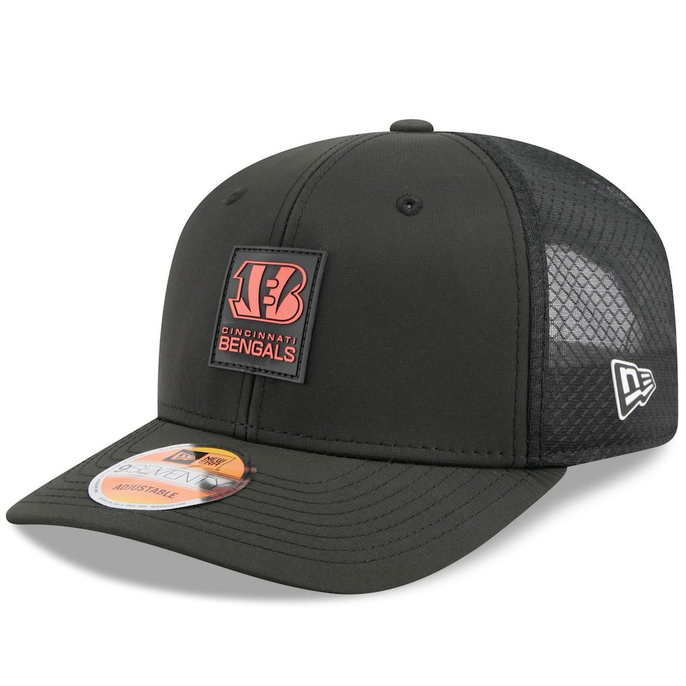 Cincinnati Bengals New Era 2025 Sideline 9SEVENTY Trucker Adjustable Hat Black