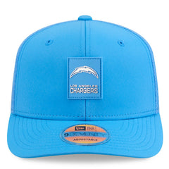Los Angeles Chargers New Era 2025 Sideline 9SEVENTY Trucker Adjustable Hat Powder Blue