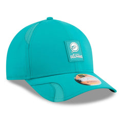 Miami Dolphins New Era 2025 Sideline Throwback M-Crown 9FORTY Adjustable Hat Aqua