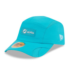 Miami Dolphins New Era 2025 Sideline Runner Adjustable Hat Aqua