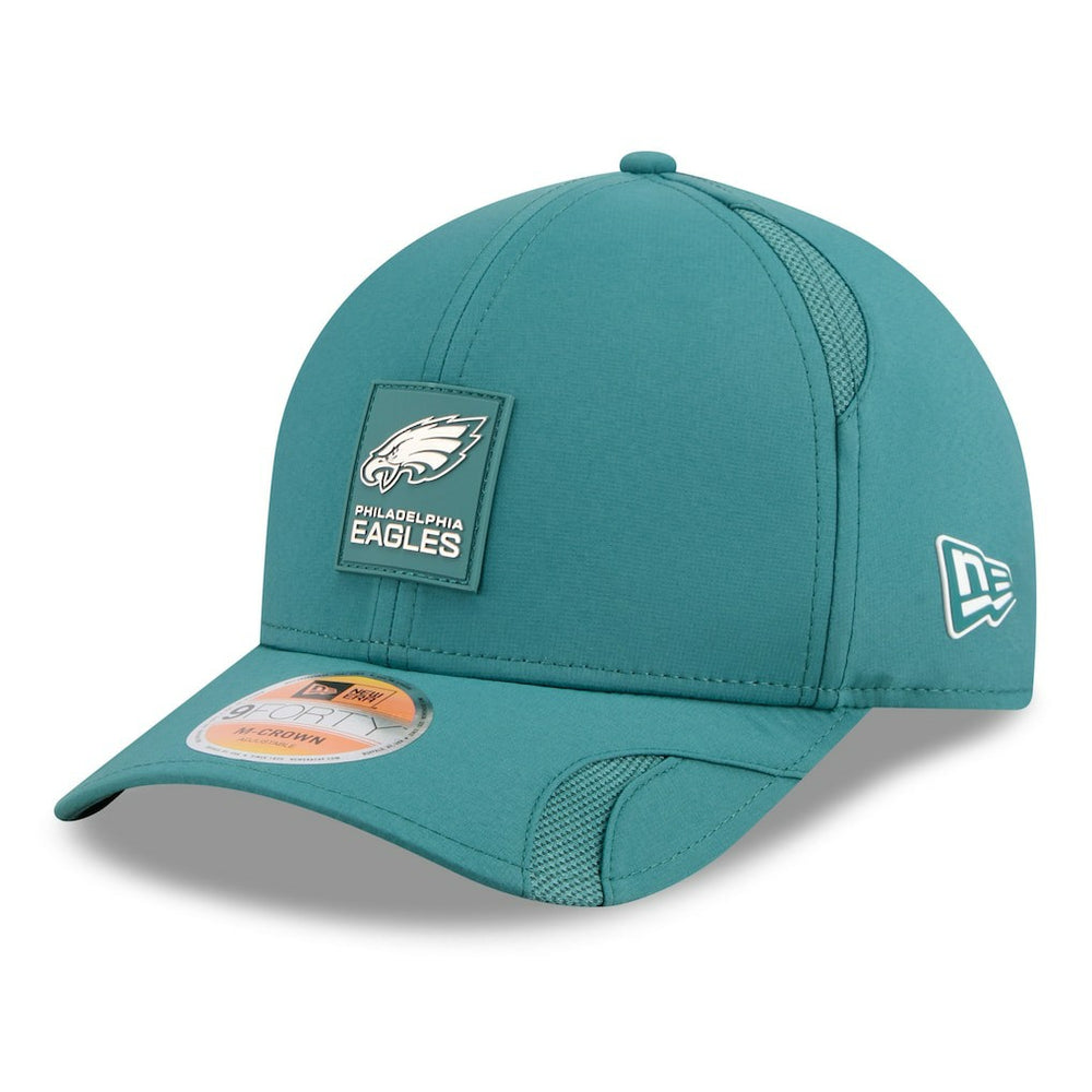 Philadelphia Eagles New Era Youth 2025 Sideline M-Crown 9FORTY Adjustable Hat Midnight Green