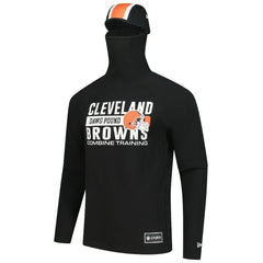Cleveland Browns New Era Functional Fandom Balaclava Helmet Stripe Tri-Blend Hoodie Black