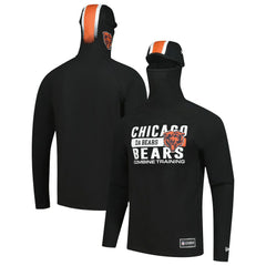 Chicago Bears New Era Functional Fandom Balaclava Helmet Stripe Tri-Blend Hoodie Black