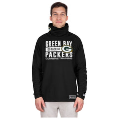 Green Bay Packers New Era Functional Fandom Balaclava Helmet Stripe Tri-Blend Hoodie Black