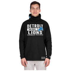 Detroit Lions New Era Functional Fandom Balaclava Helmet Stripe Tri-Blend Hoodie Black