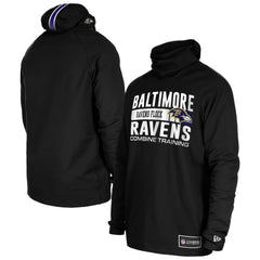 Baltimore Ravens New Era Functional Fandom Balaclava Helmet Stripe Tri-Blend Hoodie Black