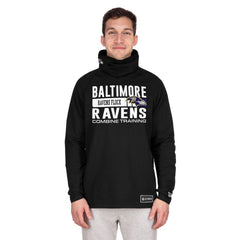 Baltimore Ravens New Era Functional Fandom Balaclava Helmet Stripe Tri-Blend Hoodie Black