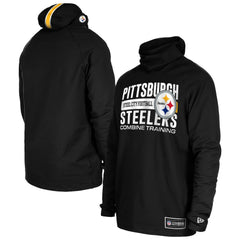 Pittsburgh Steelers New Era Functional Fandom Balaclava Helmet Stripe Tri-Blend Hoodie Black