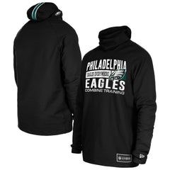 Philadelphia Eagles New Era Functional Fandom Balaclava Helmet Stripe Tri-Blend Hoodie Black