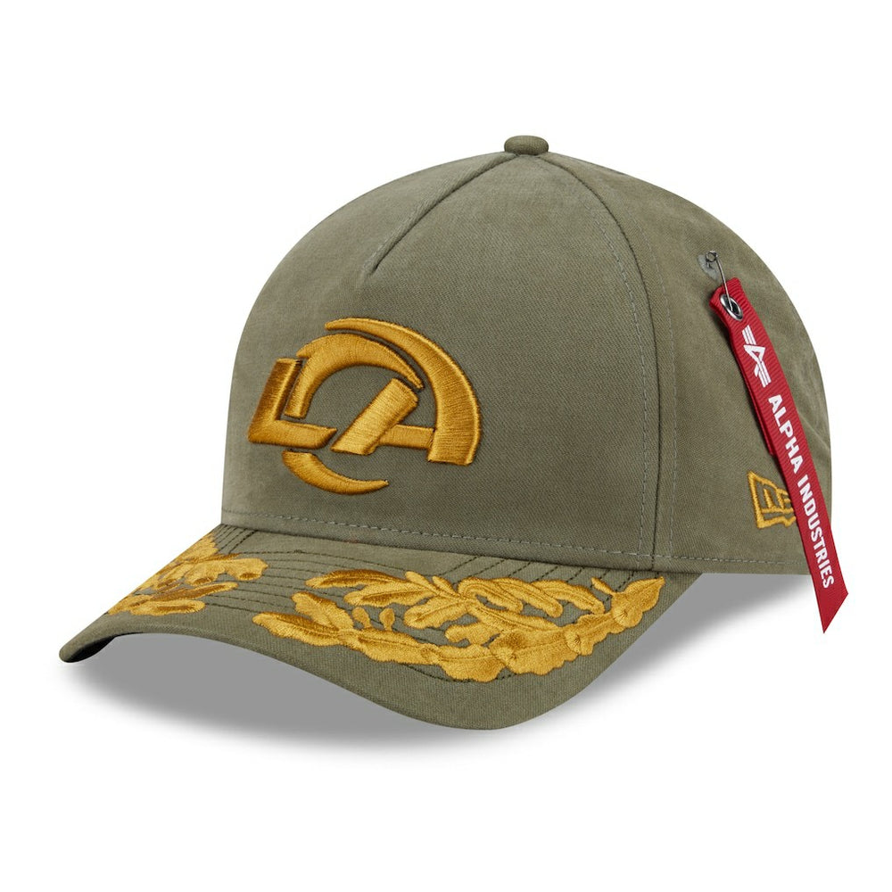 Los Angeles Rams New Era x Alpha Industries A-Frame 9FORTY Adjustable Hat Olive