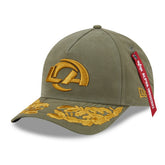 Los Angeles Rams New Era x Alpha Industries A-Frame 9FORTY Adjustable Hat Olive