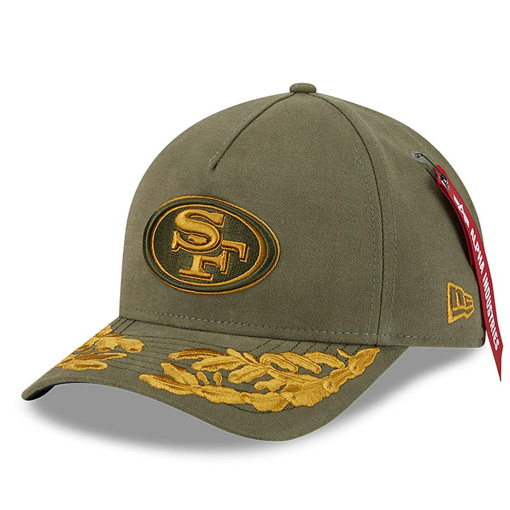 San Francisco 49ers New Era x Alpha Industries A-Frame 9FORTY Adjustable Hat Olive