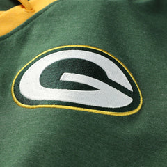 Green Bay Packers New Era Women's Plus Size Throwback Lace-Up Long Sleeve T-Shirt Green