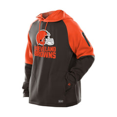 Cleveland Browns New Era Combine Authentic Color Block Raglan Pullover Hoodie Brown