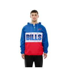 Buffalo Bills New Era Ripstop Quarter-Zip Hooded Windbreaker Royal