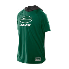 New York Jets New Era Combine Authentic Hooded Raglan Short-Sleeve T-Shirt Green