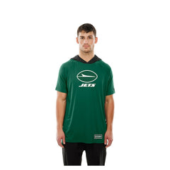 New York Jets New Era Combine Authentic Hooded Raglan Short-Sleeve T-Shirt Green