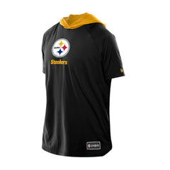 Pittsburgh Steelers New Era Combine Authentic Hooded Raglan Short-Sleeve T-Shirt Black