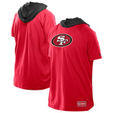 San Francisco 49ers New Era Combine Authentic Hooded Raglan Short-Sleeve T-Shirt Scarlet